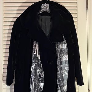 Rare black velvet elegant vintage coat